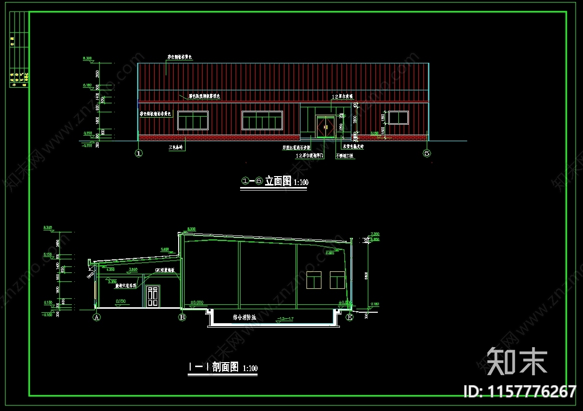 游泳馆游泳池建筑cad施工图下载【ID:1157776267】