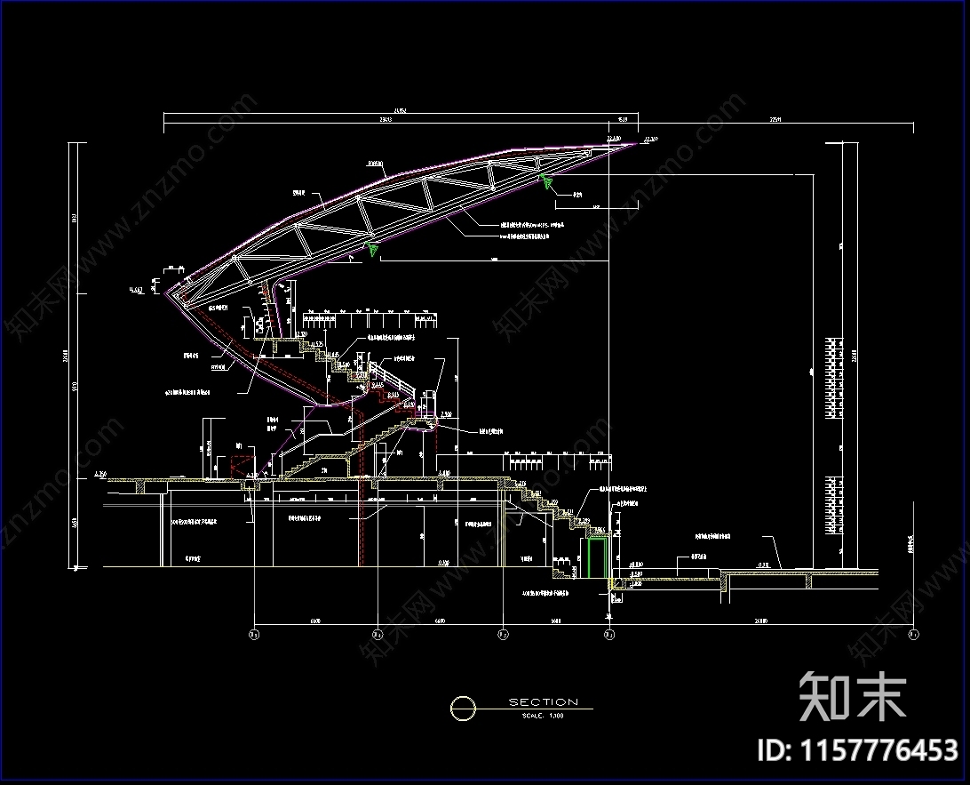 圆形综合体育馆图纸cad施工图下载【ID:1157776453】