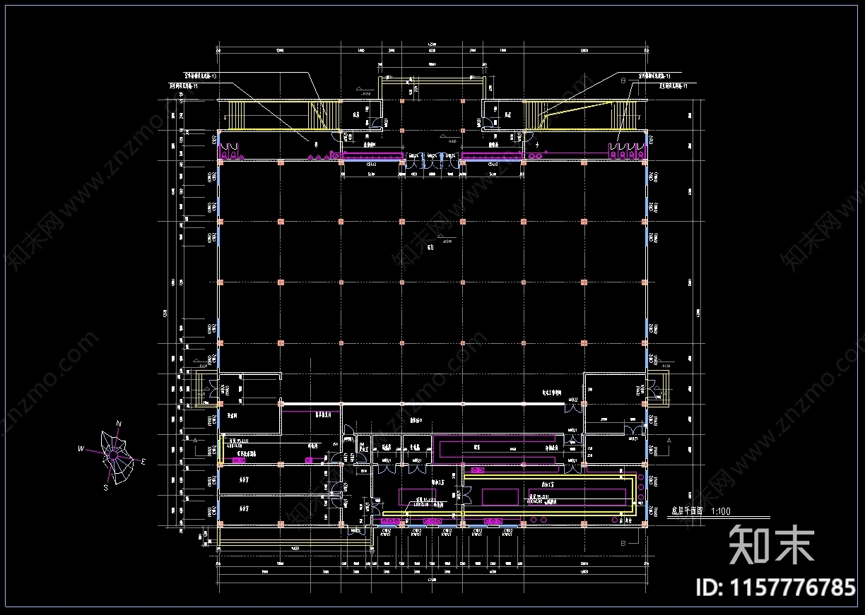 学校体育馆3层建筑cad施工图下载【ID:1157776785】