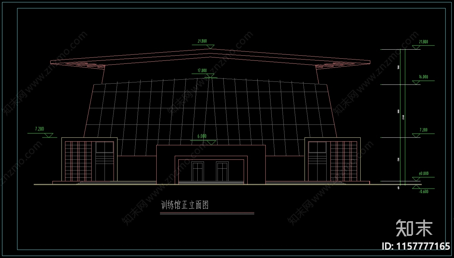 篮球训练馆长49cad施工图下载【ID:1157777165】