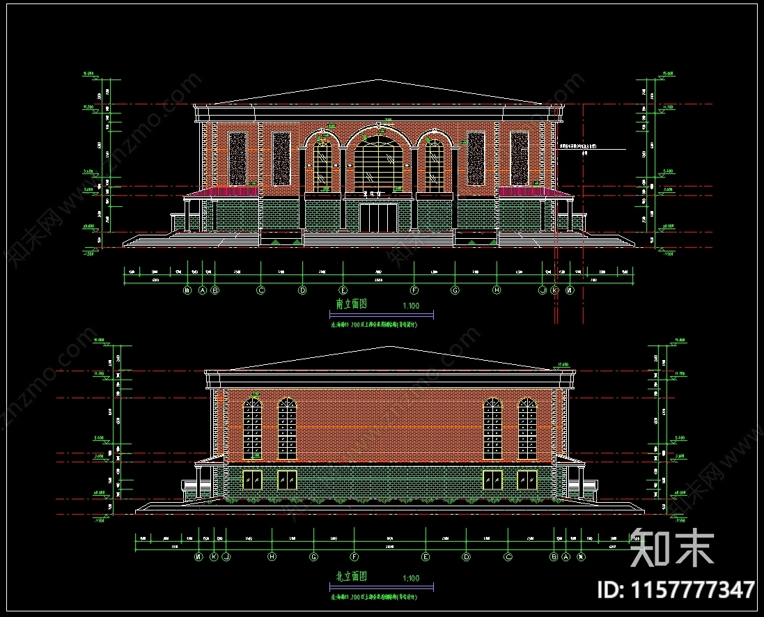 3860平米2层篮球体育馆建cad施工图下载【ID:1157777347】