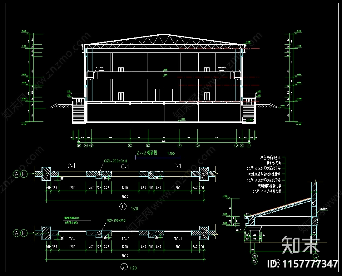 3860平米2层篮球体育馆建cad施工图下载【ID:1157777347】
