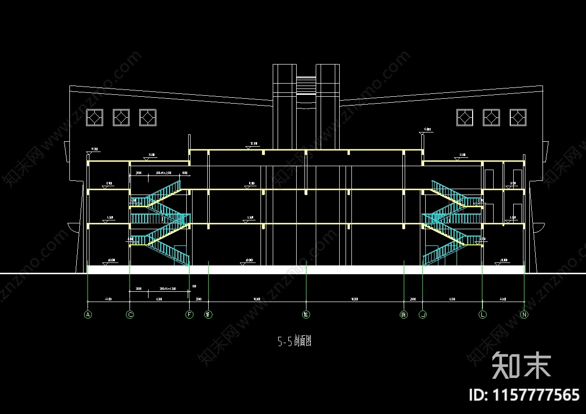 4730平米体育馆建筑图纸cad施工图下载【ID:1157777565】