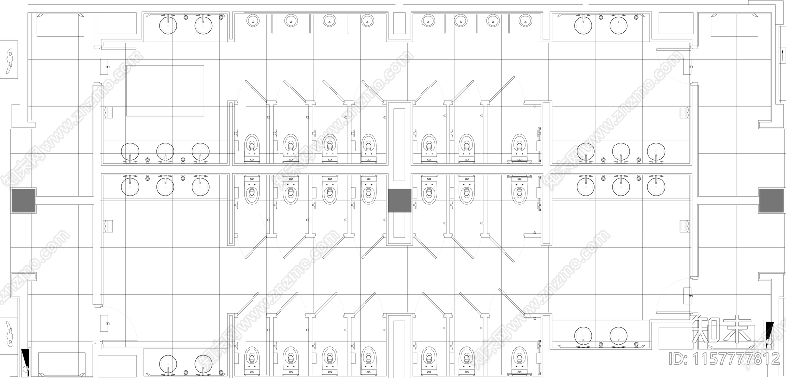 公共卫生间平面布置图30套施工图下载【ID:1157777812】