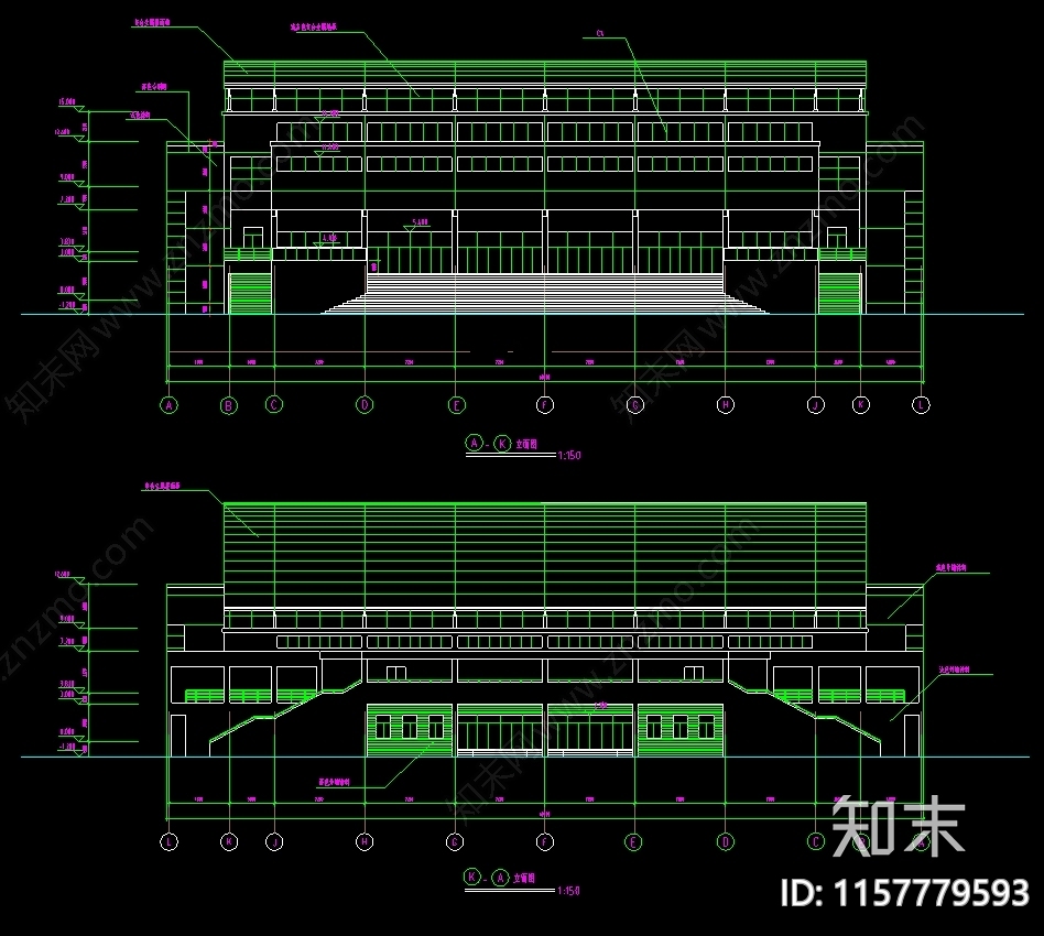 5780平米体育建筑图纸cad施工图下载【ID:1157779593】