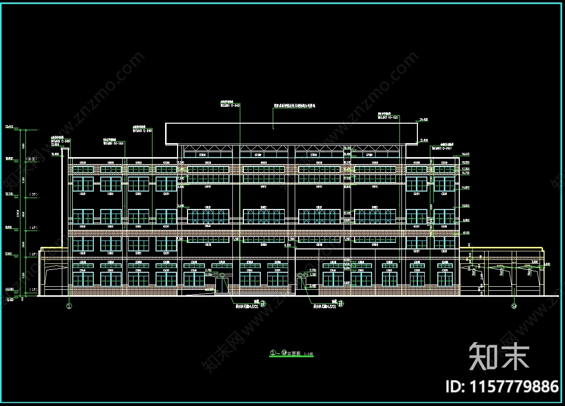 5130平米框架结构校园体育馆建cad施工图下载【ID:1157779886】