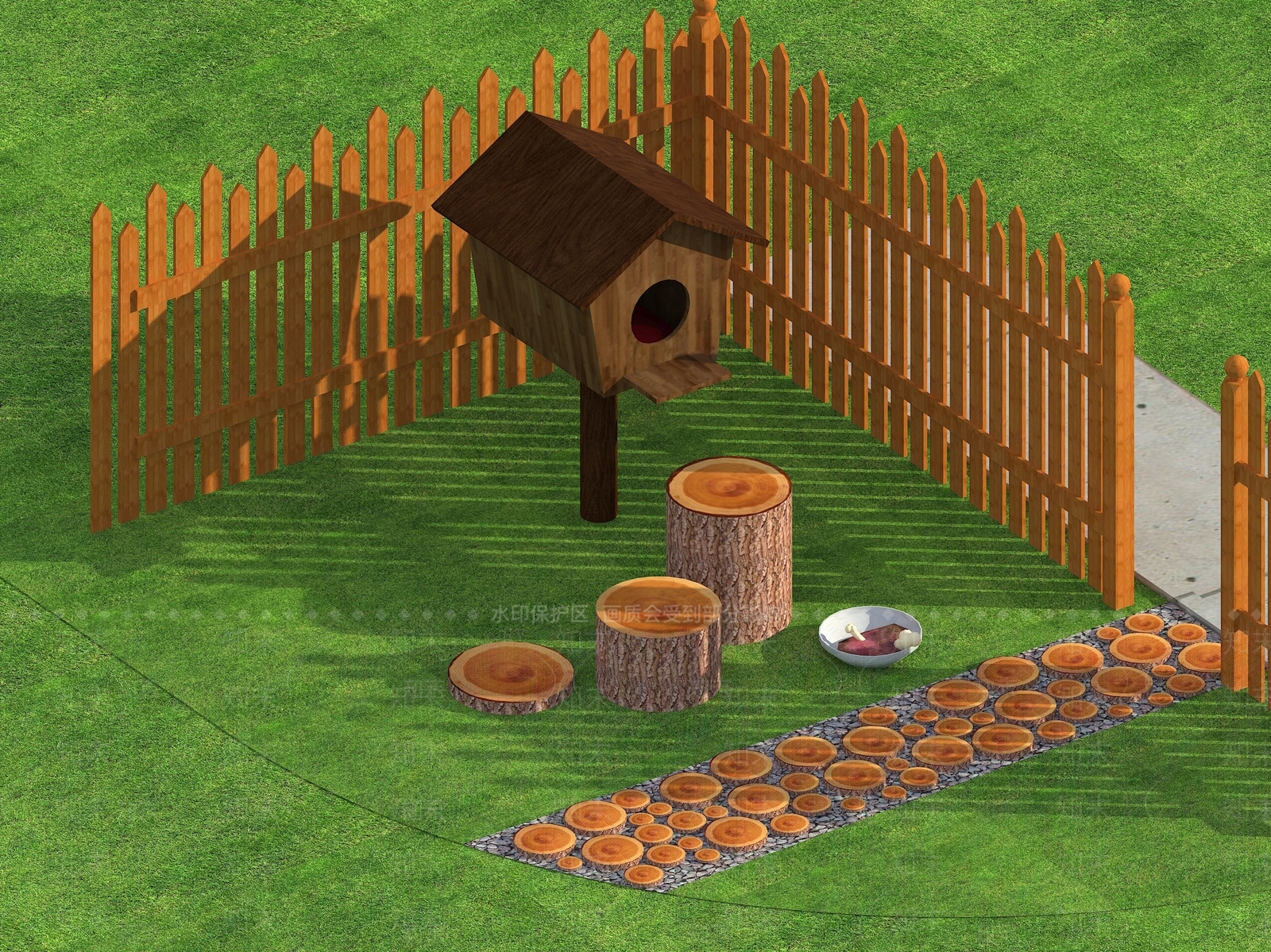 现代宠物友好公园3D模型下载【ID:1157779873】