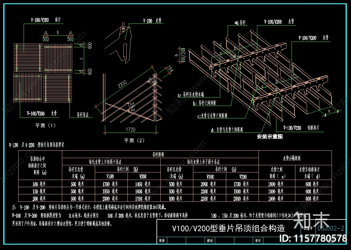 精选吊顶金属板cad施工图下载【ID:1157780578】