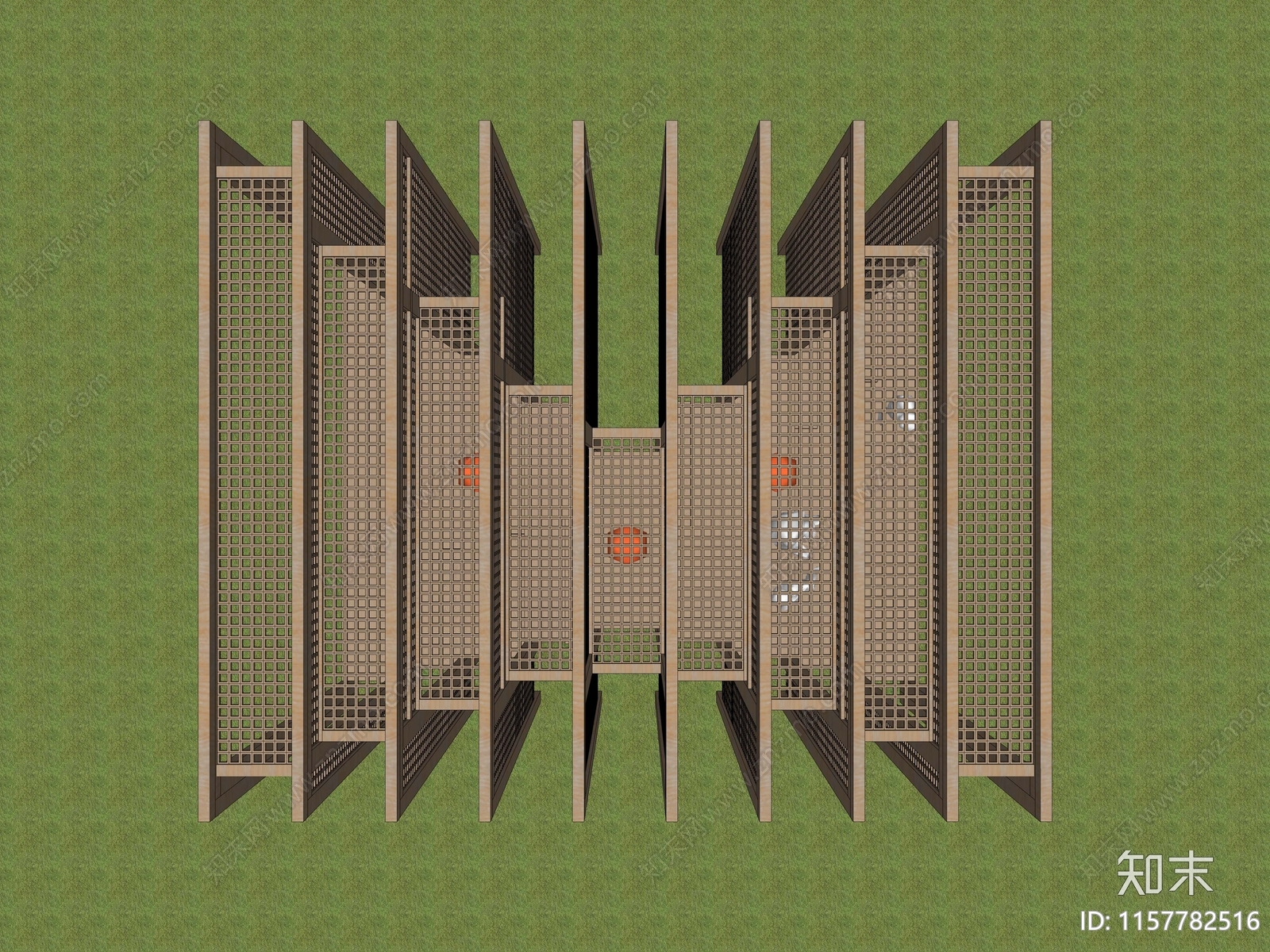 现代木构建筑景观装置SU模型下载【ID:1157782516】