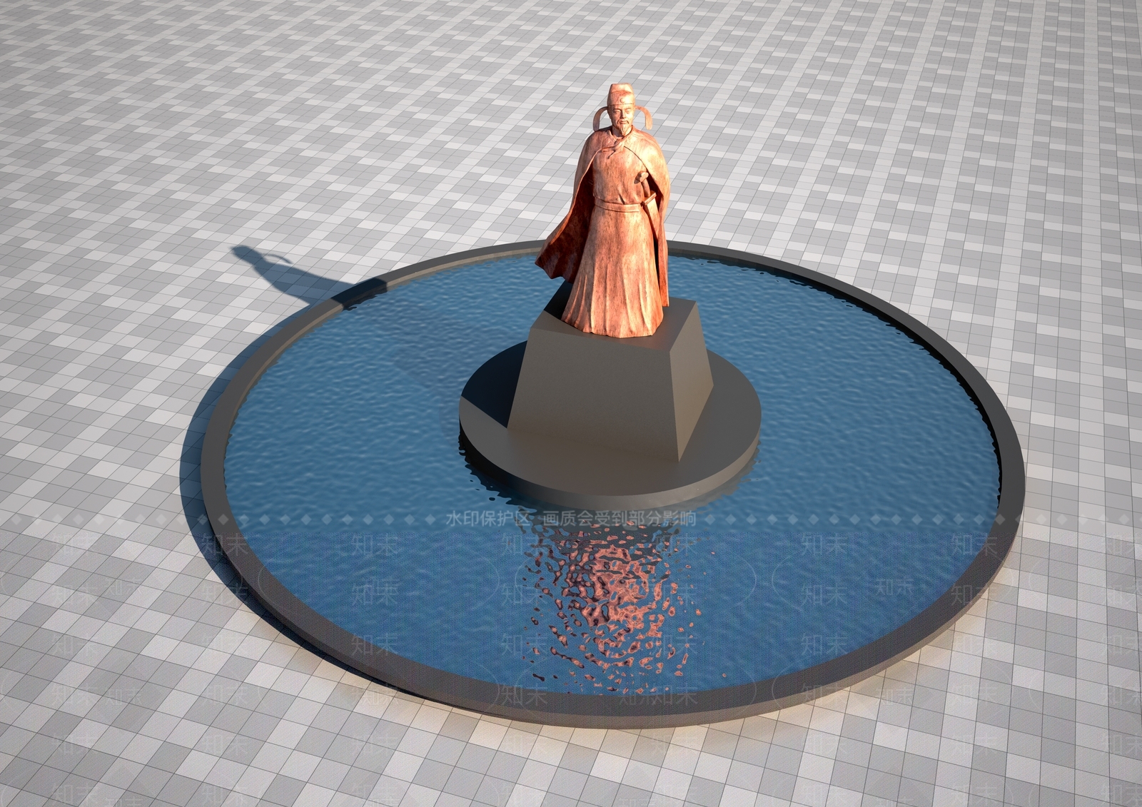 现代古代名人雕塑3D模型下载【ID:1157785436】