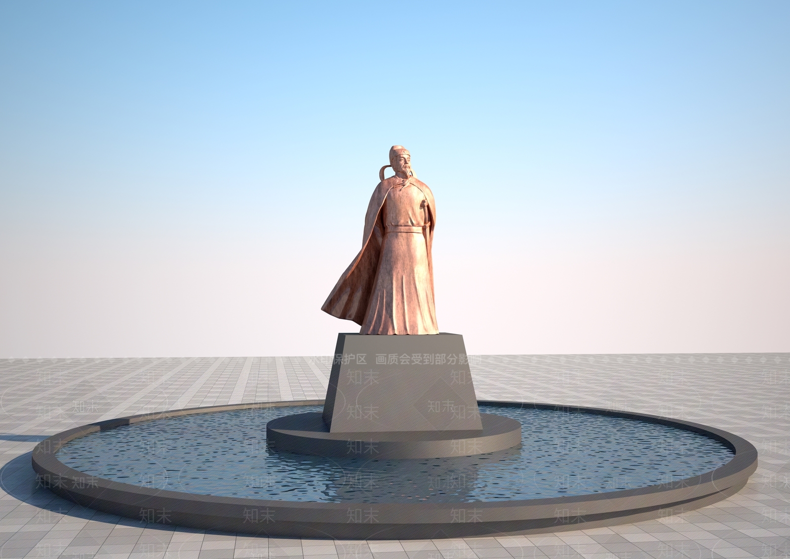 现代古代名人雕塑3D模型下载【ID:1157785436】