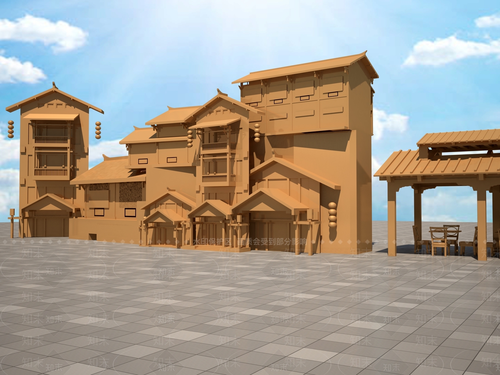 中式古建3D模型下载【ID:1157785686】