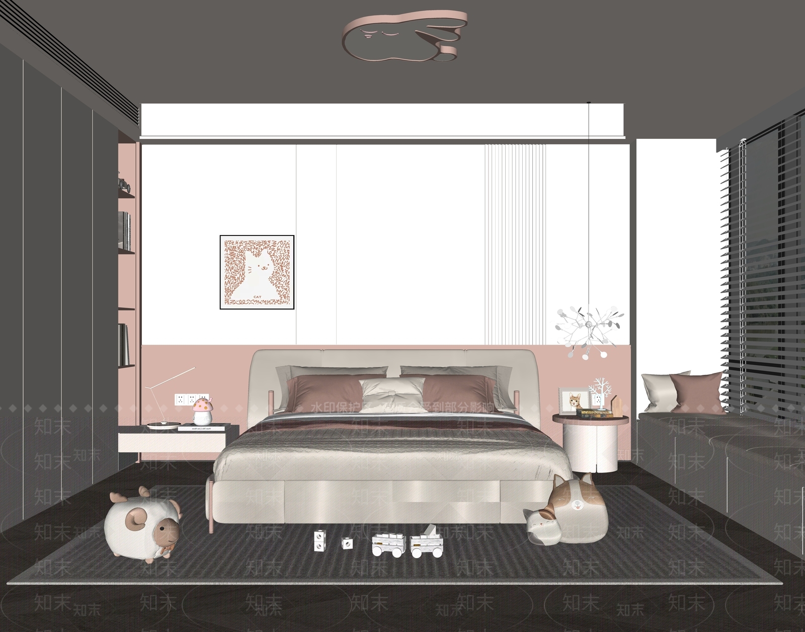 现代女孩房SU模型下载【ID:1157786129】
