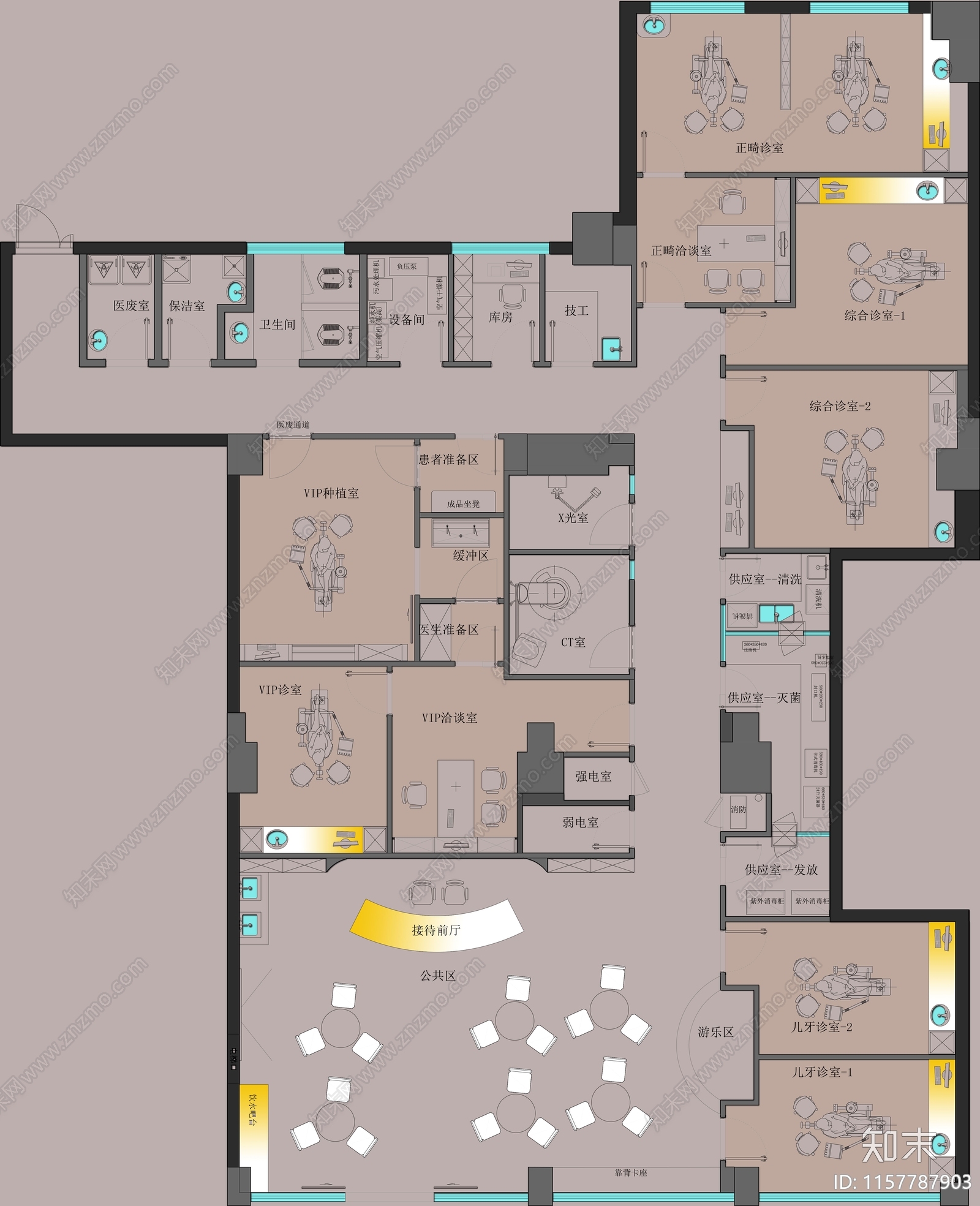 口腔医院cad施工图下载【ID:1157787903】