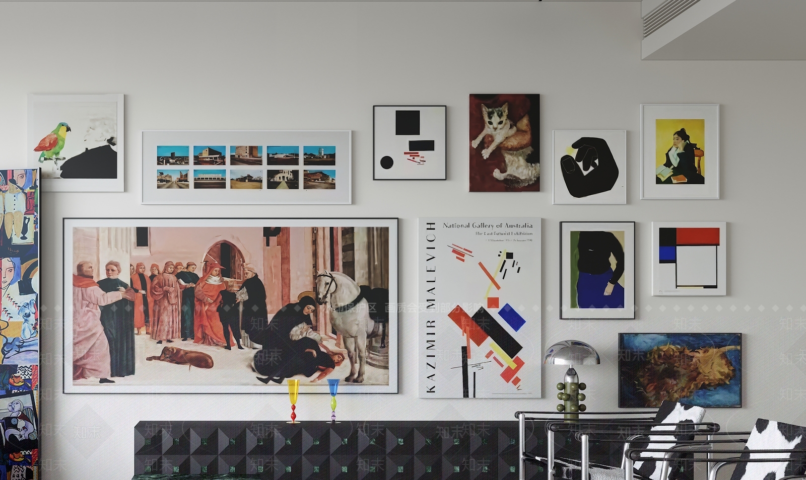 现代装饰画组合SU模型下载【ID:1157796481】