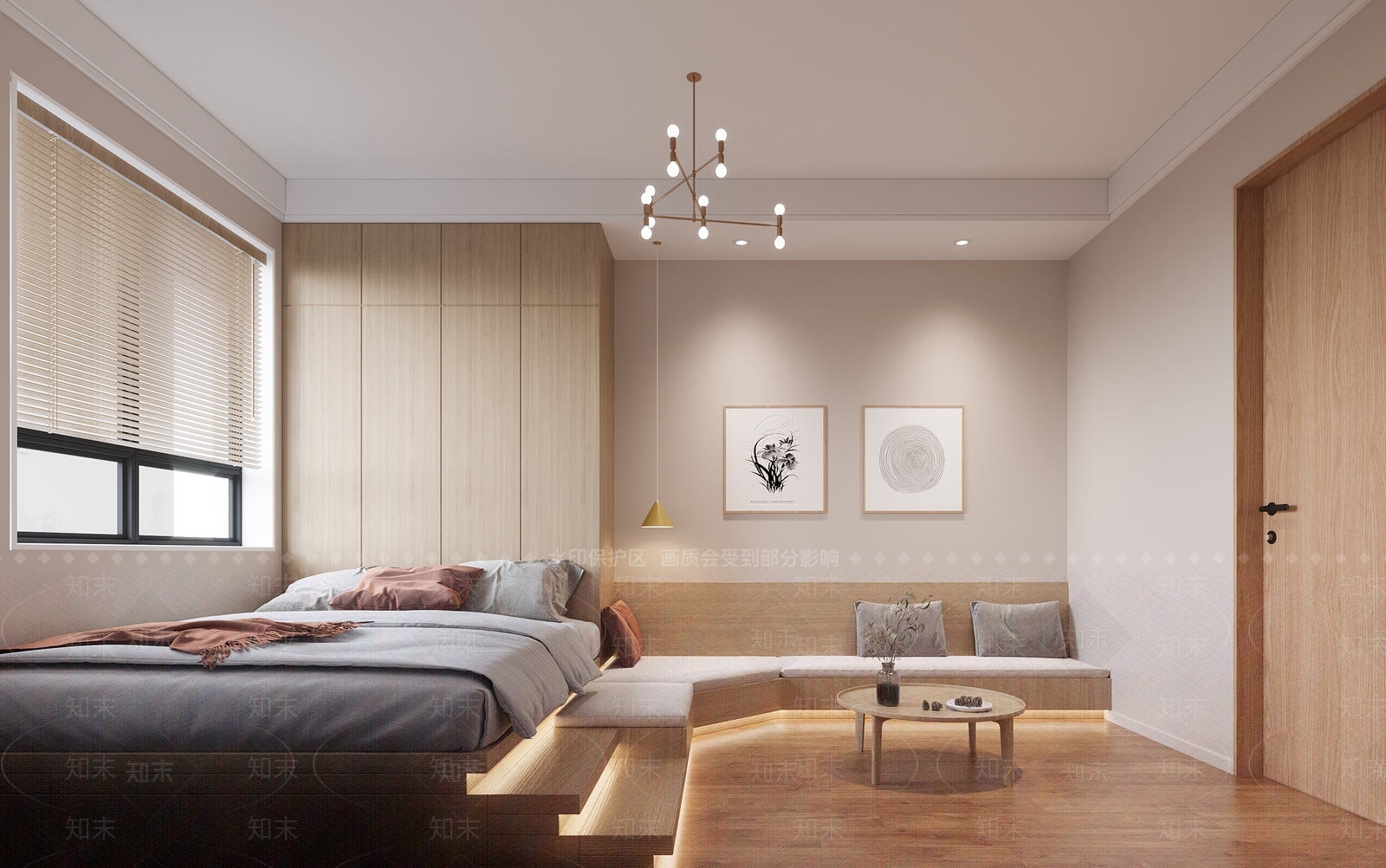 北欧榻榻米卧室3D模型下载【ID:1157797303】