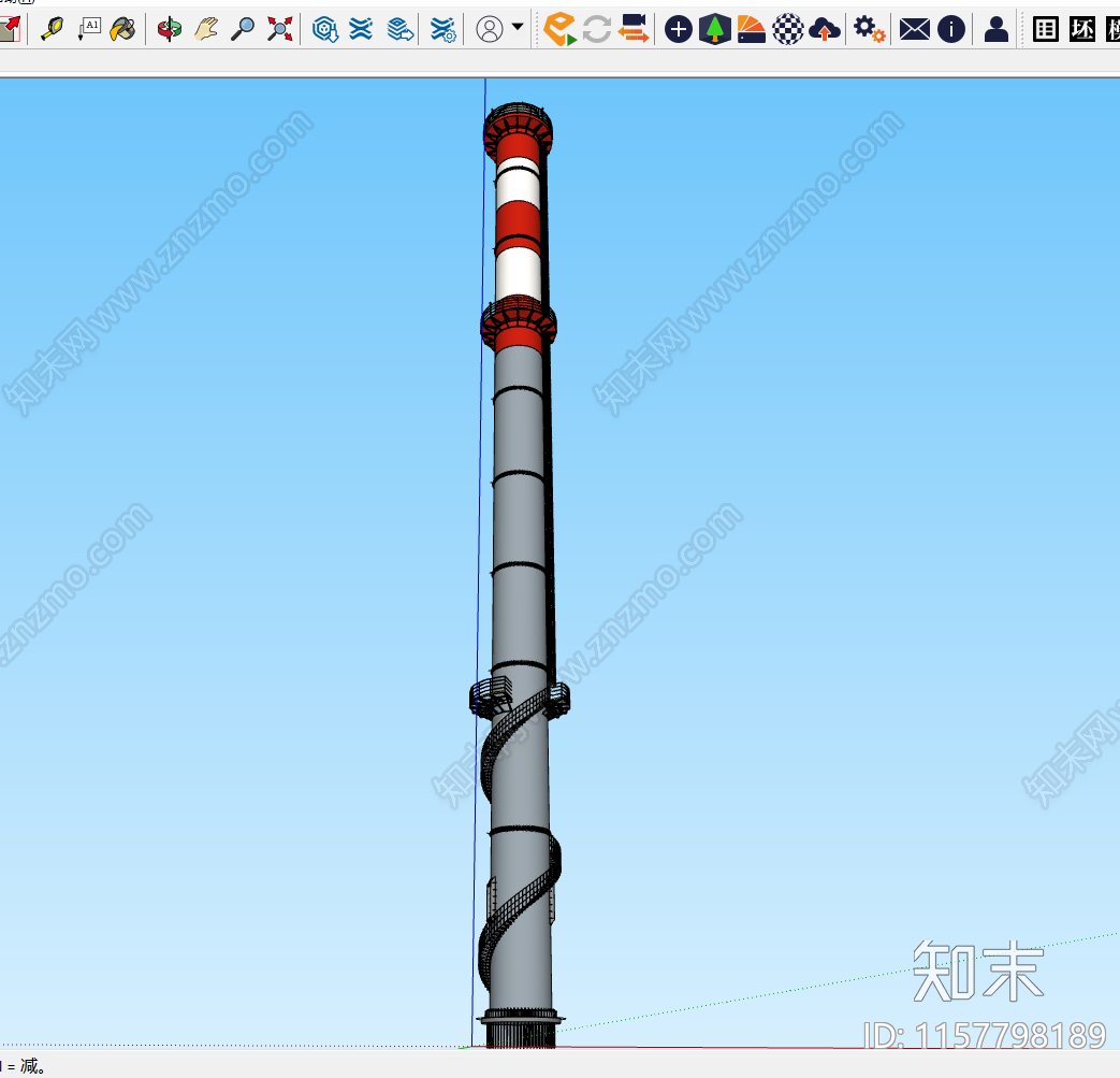 工业烟囱SU模型下载【ID:1157798189】