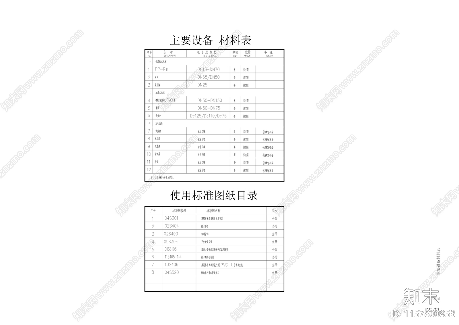 给排水室内室外设计说明施工图下载【ID:1157800953】