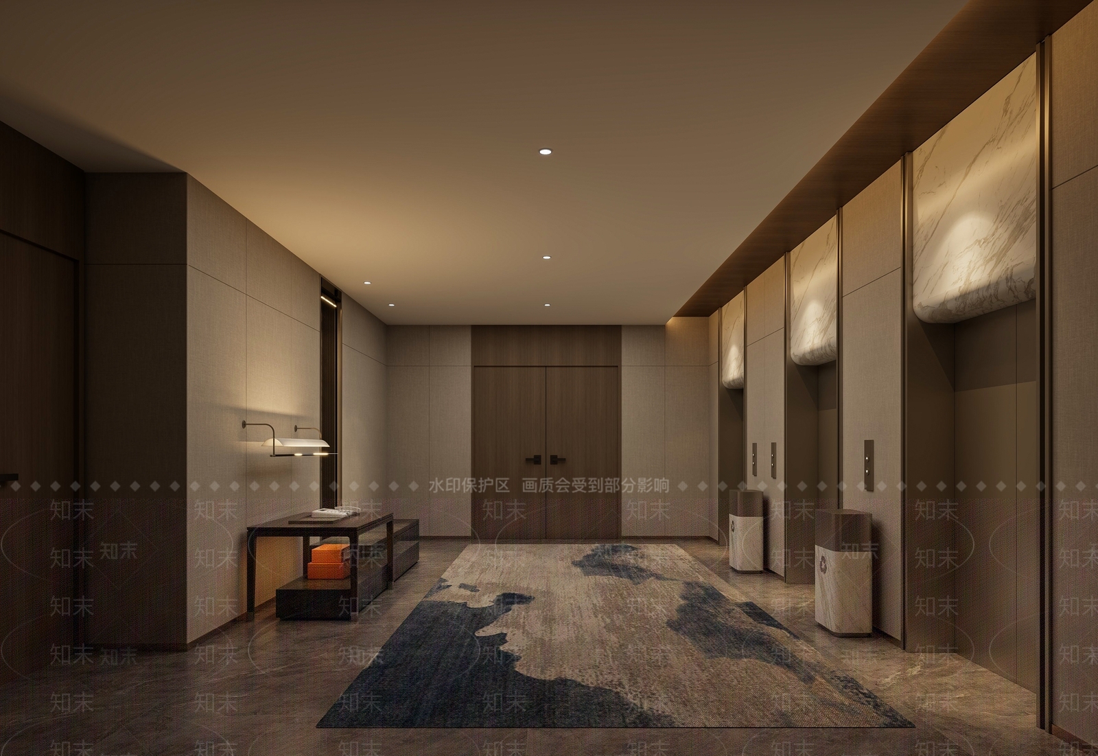 现代酒店电梯厅3D模型下载【ID:1157800170】