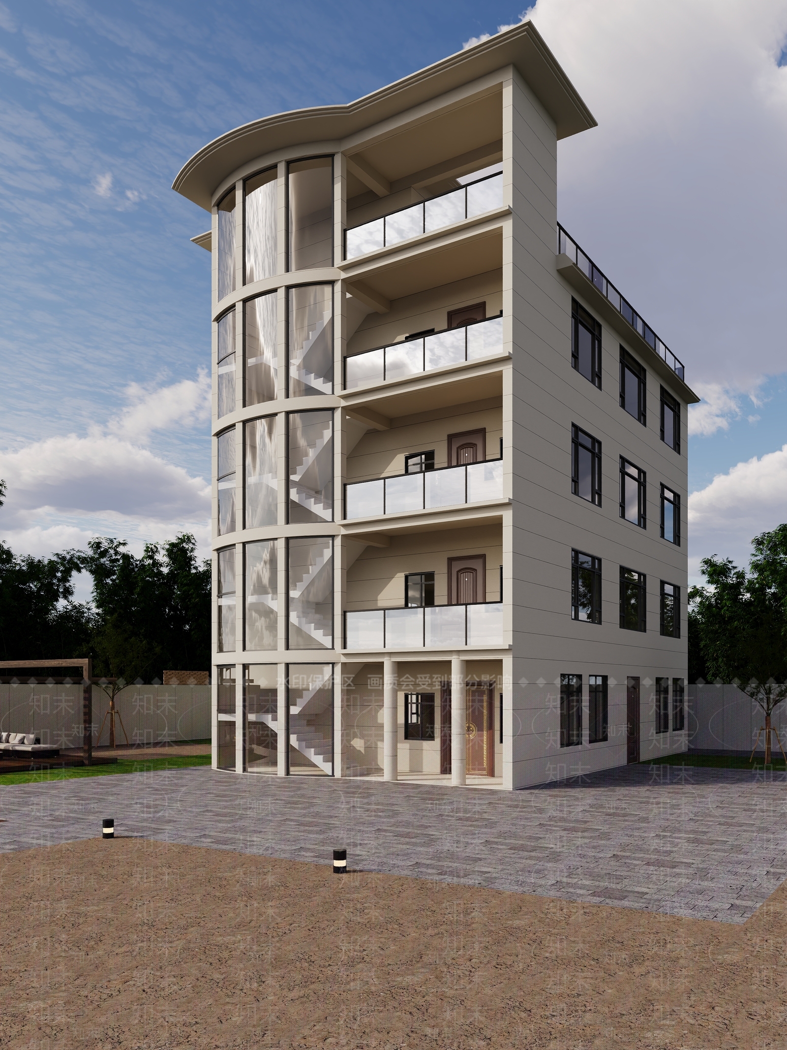 现代农村自建房3D模型下载【ID:1157802669】