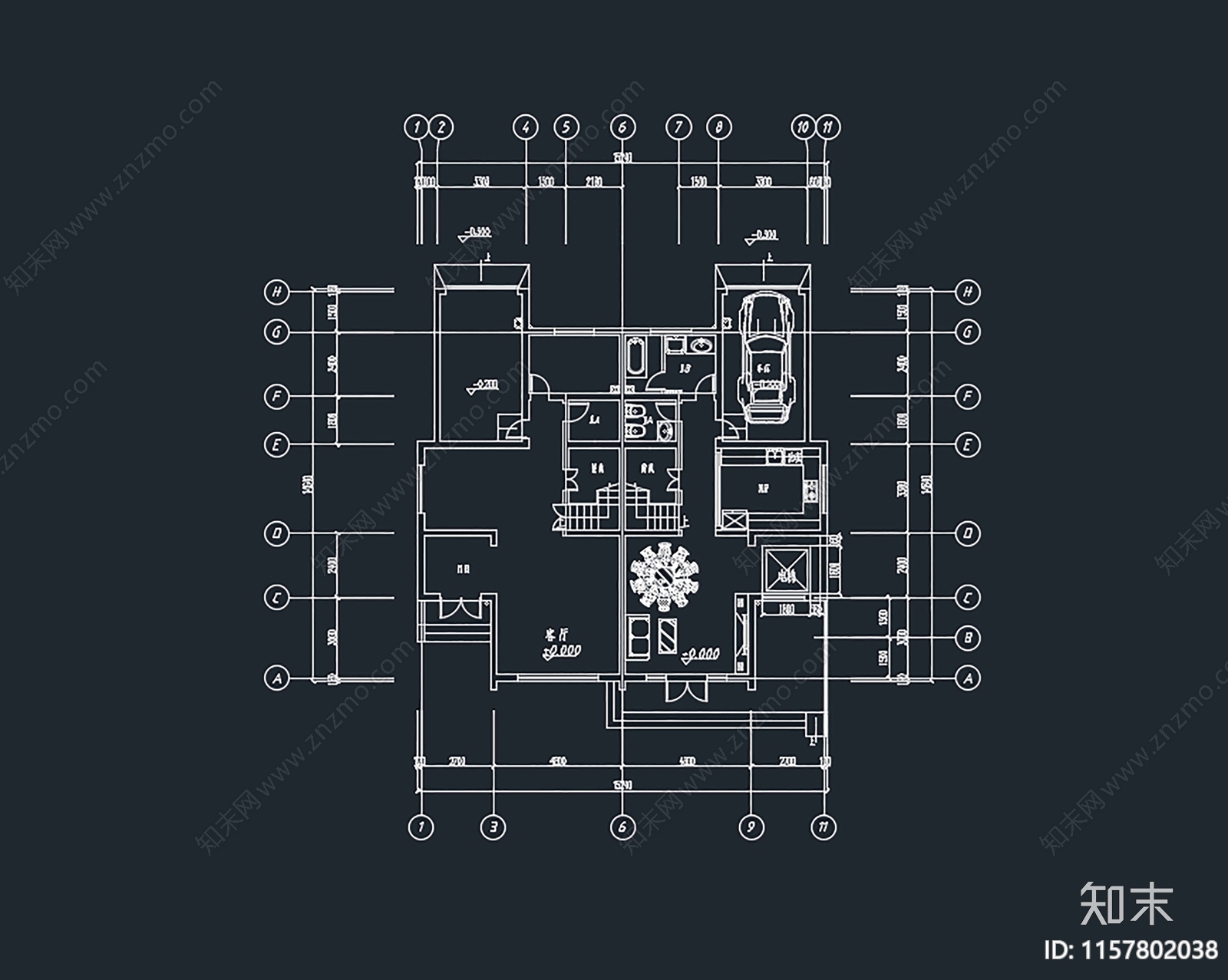 民宿项目平面布置图施工图下载【ID:1157802038】