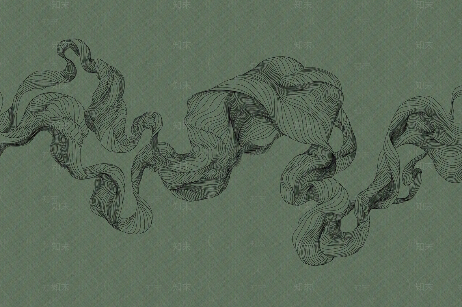 绿色现代曲线几何线条壁纸壁布墙布贴图下载【ID:1157802016】