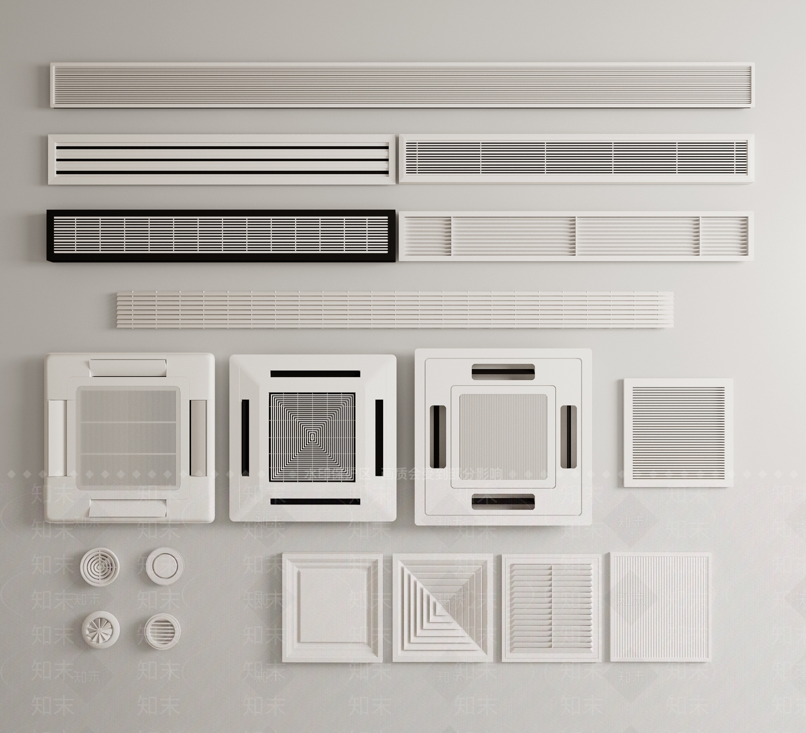 现代中央空调出风口3D模型下载【ID:1157803099】