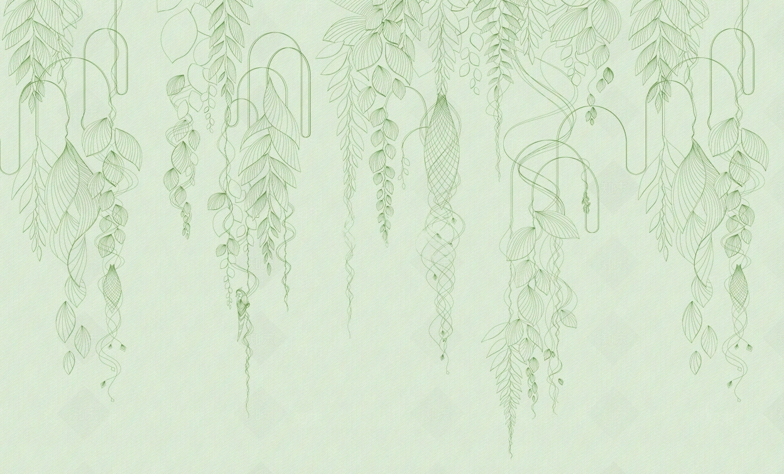 绿色葡萄藤爬藤植物线条壁纸壁布墙布贴图下载【ID:1157804819】