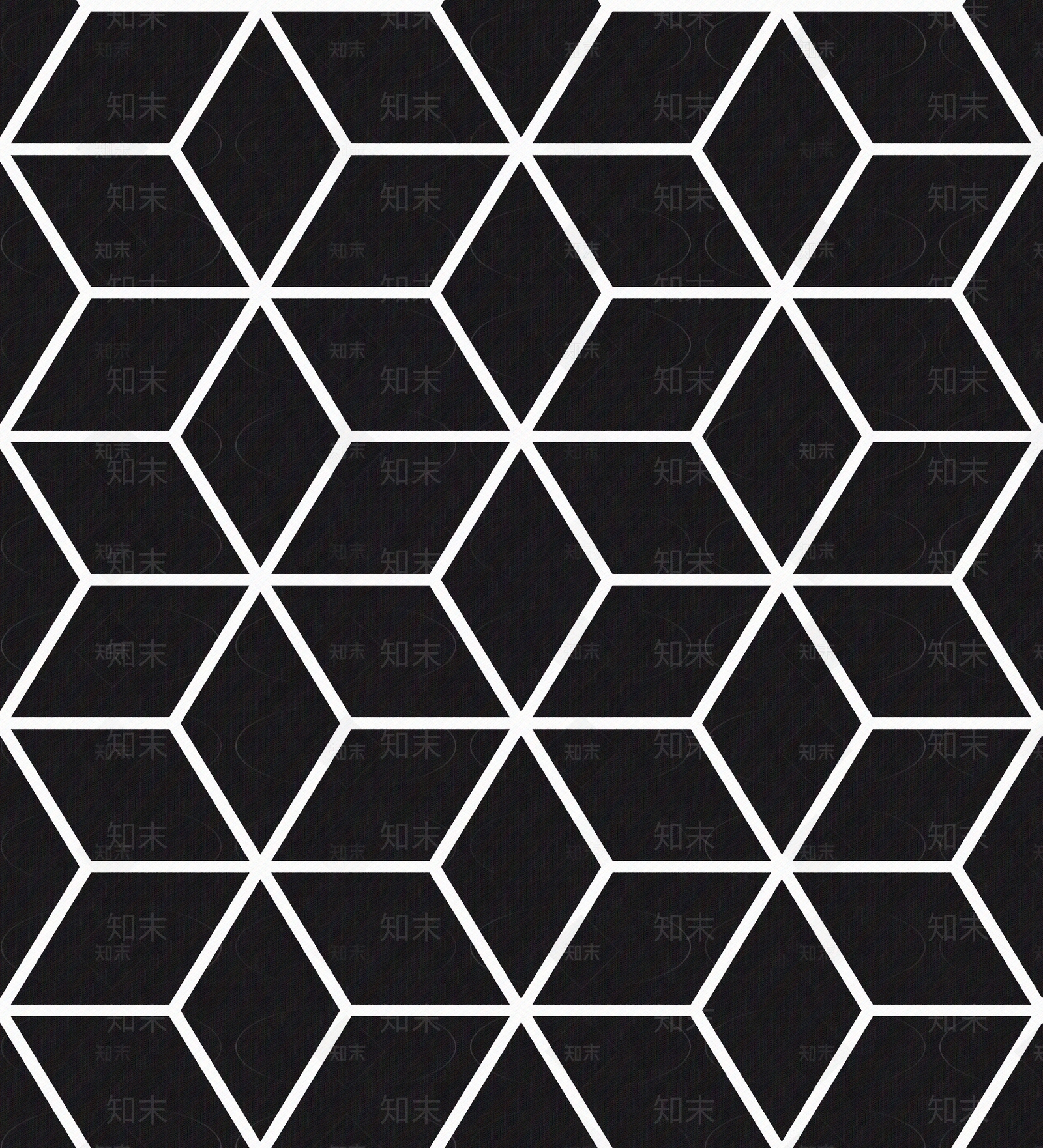 无缝菱形拼花瓷砖菱形图案黑白凹凸贴图下载【ID:1157804924】