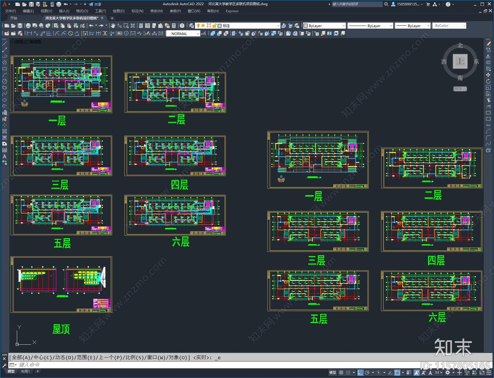 河北某大学教学区多联机项目图纸施工图下载【ID:1157805186】