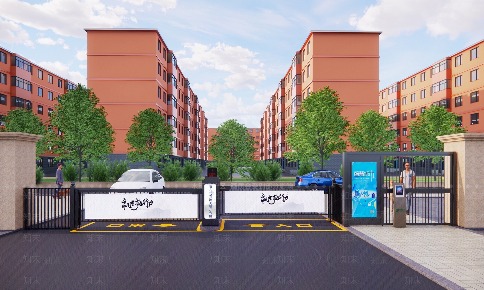 现代住宅小区出入口SU模型下载【ID:1157805616】