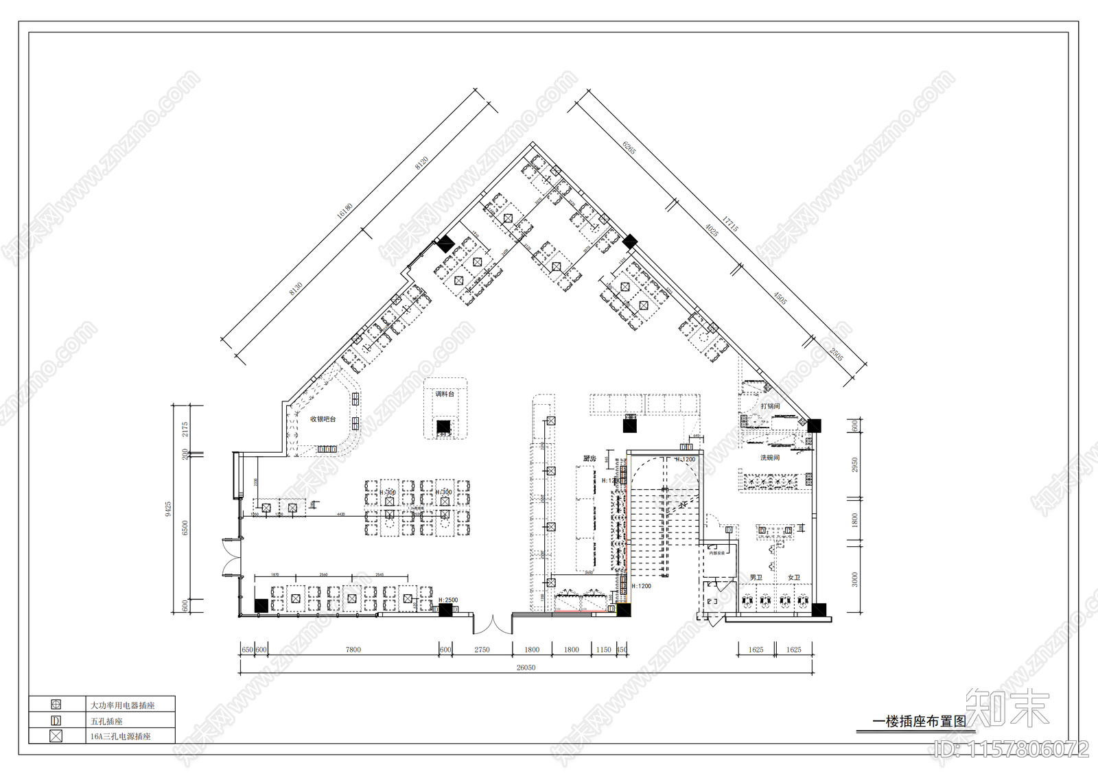 350平火锅店装修cad施工图下载【ID:1157806072】