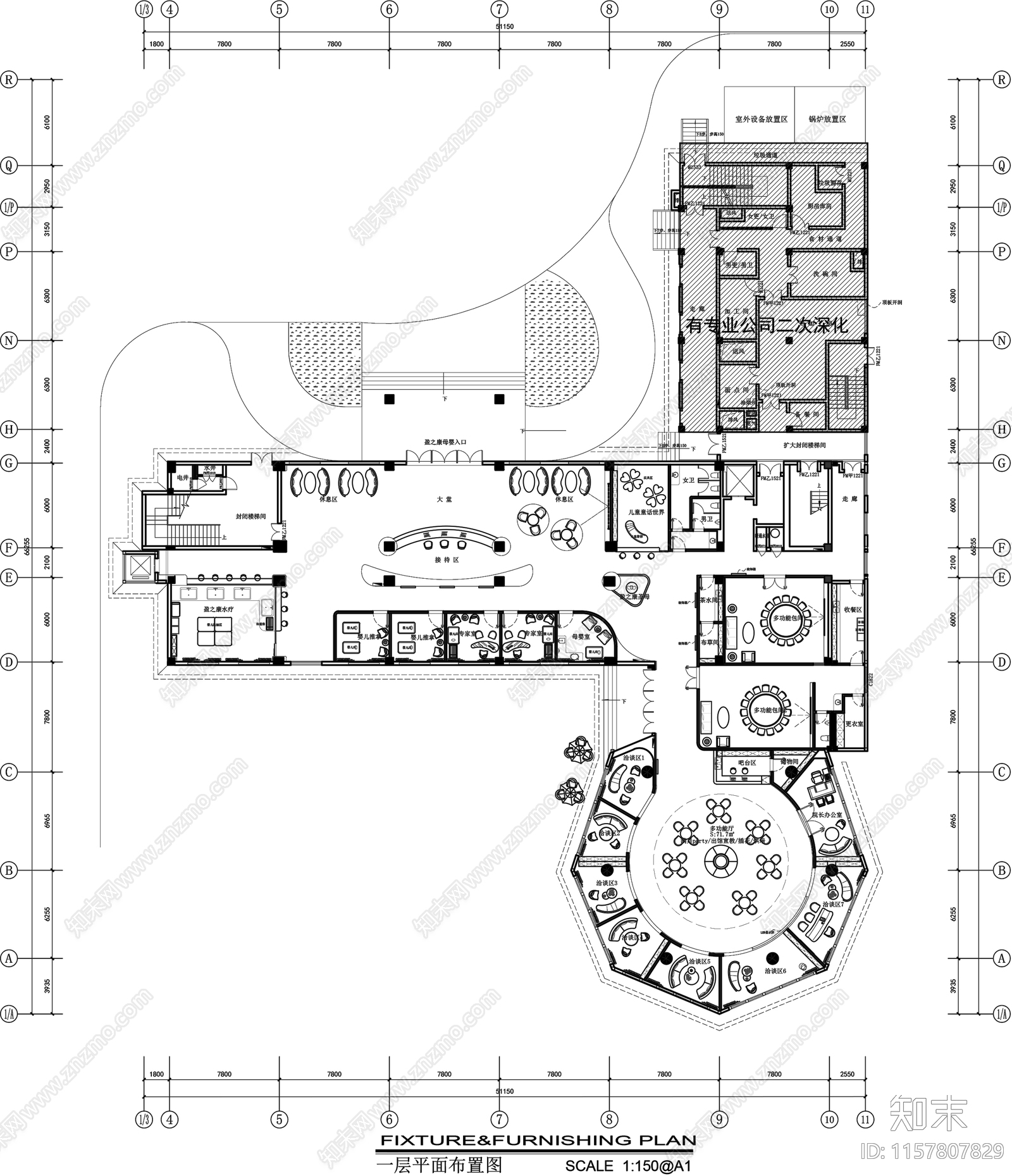 6200m²盈之康月子中心平面布置图施工图下载【ID:1157807829】