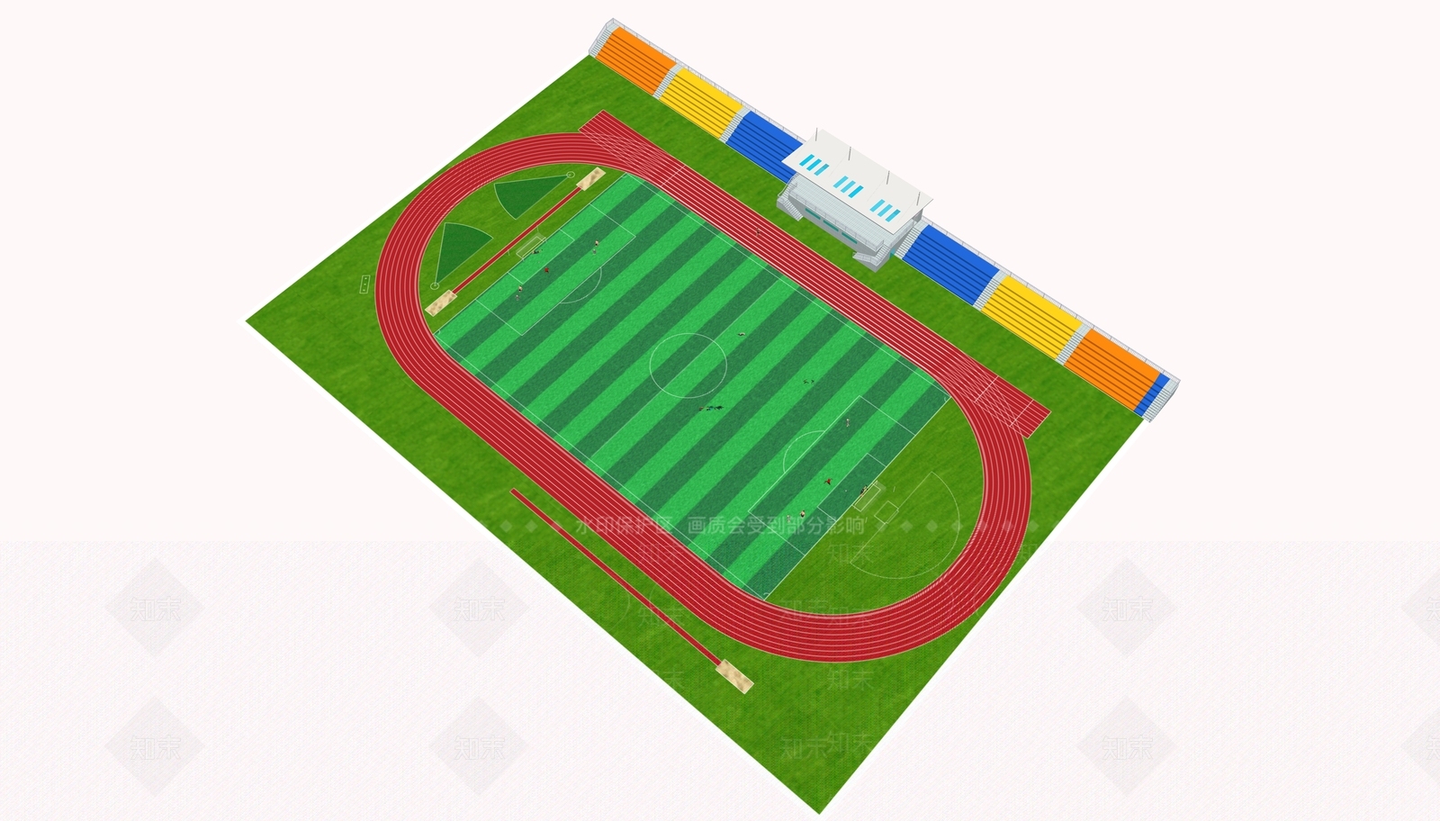 现代学校操场SU模型下载【ID:1157808262】