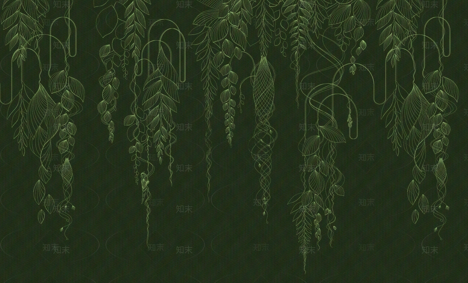 绿色葡萄藤爬藤植物线条壁纸壁布墙布贴图下载【ID:1157815005】