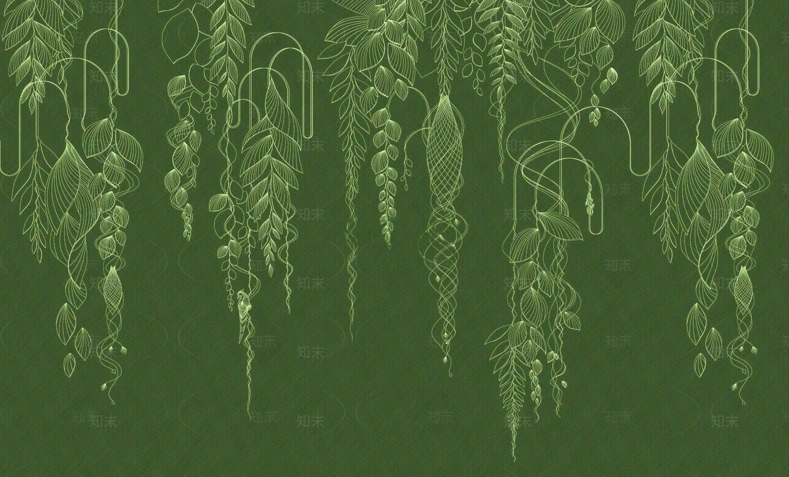 绿色葡萄藤爬藤植物线条壁纸壁布墙布贴图下载【ID:1157815190】