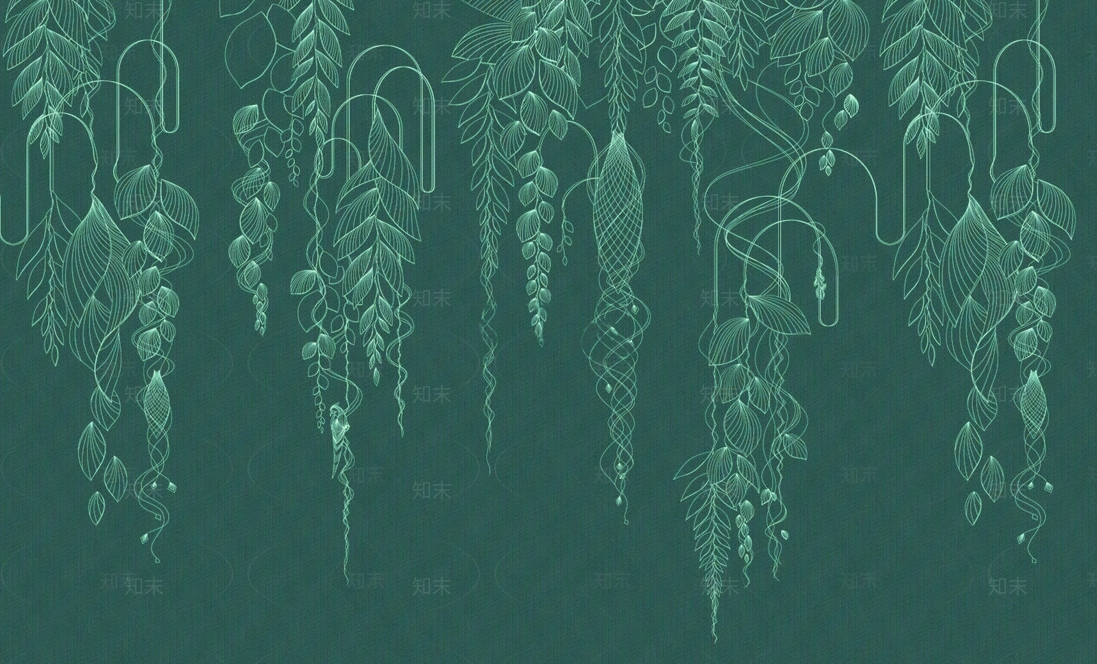 绿色葡萄藤爬藤植物线条壁纸壁布墙布贴图下载【ID:1157815139】