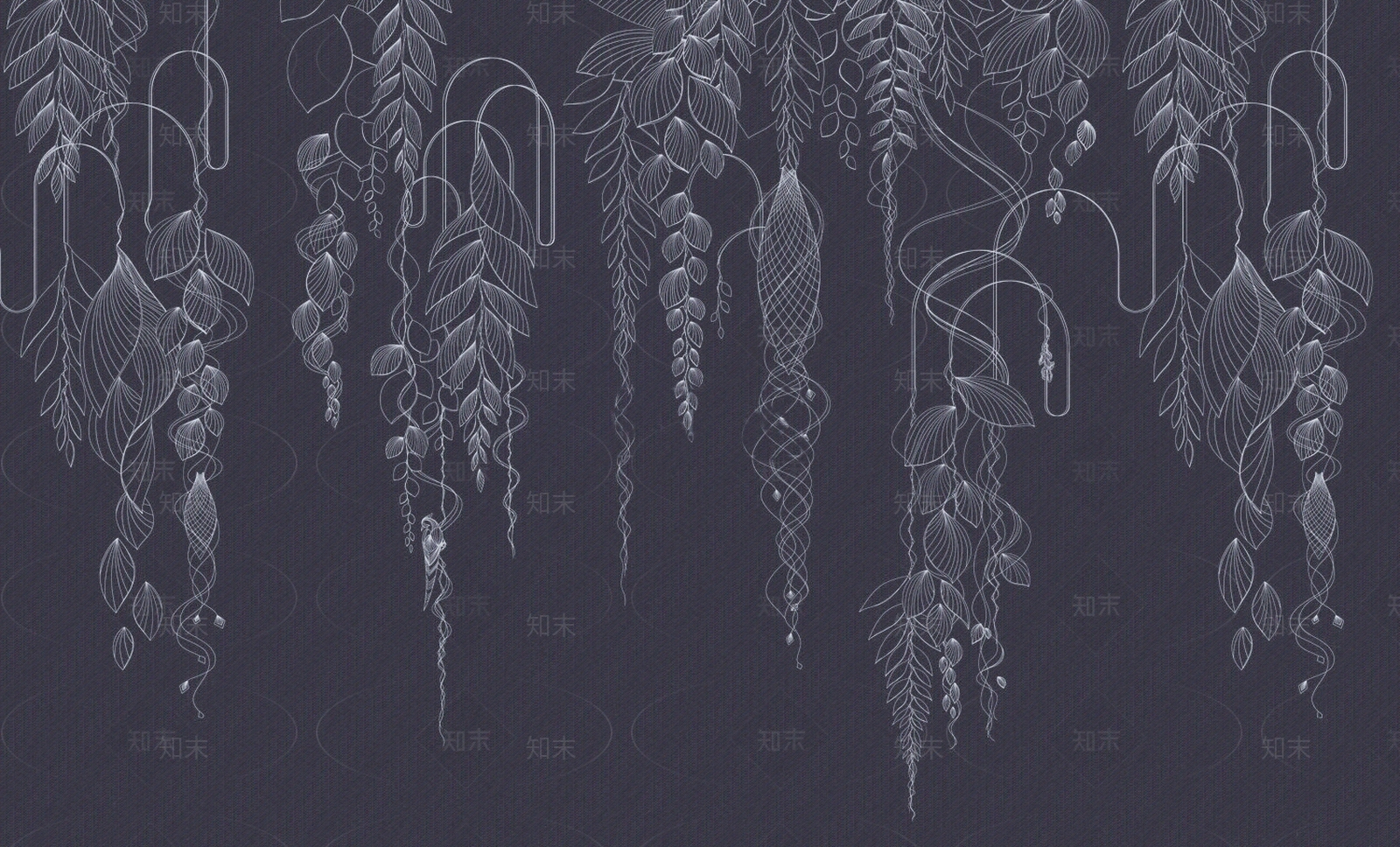 紫色葡萄藤爬藤植物线条壁纸壁布墙布贴图下载【ID:1157815238】