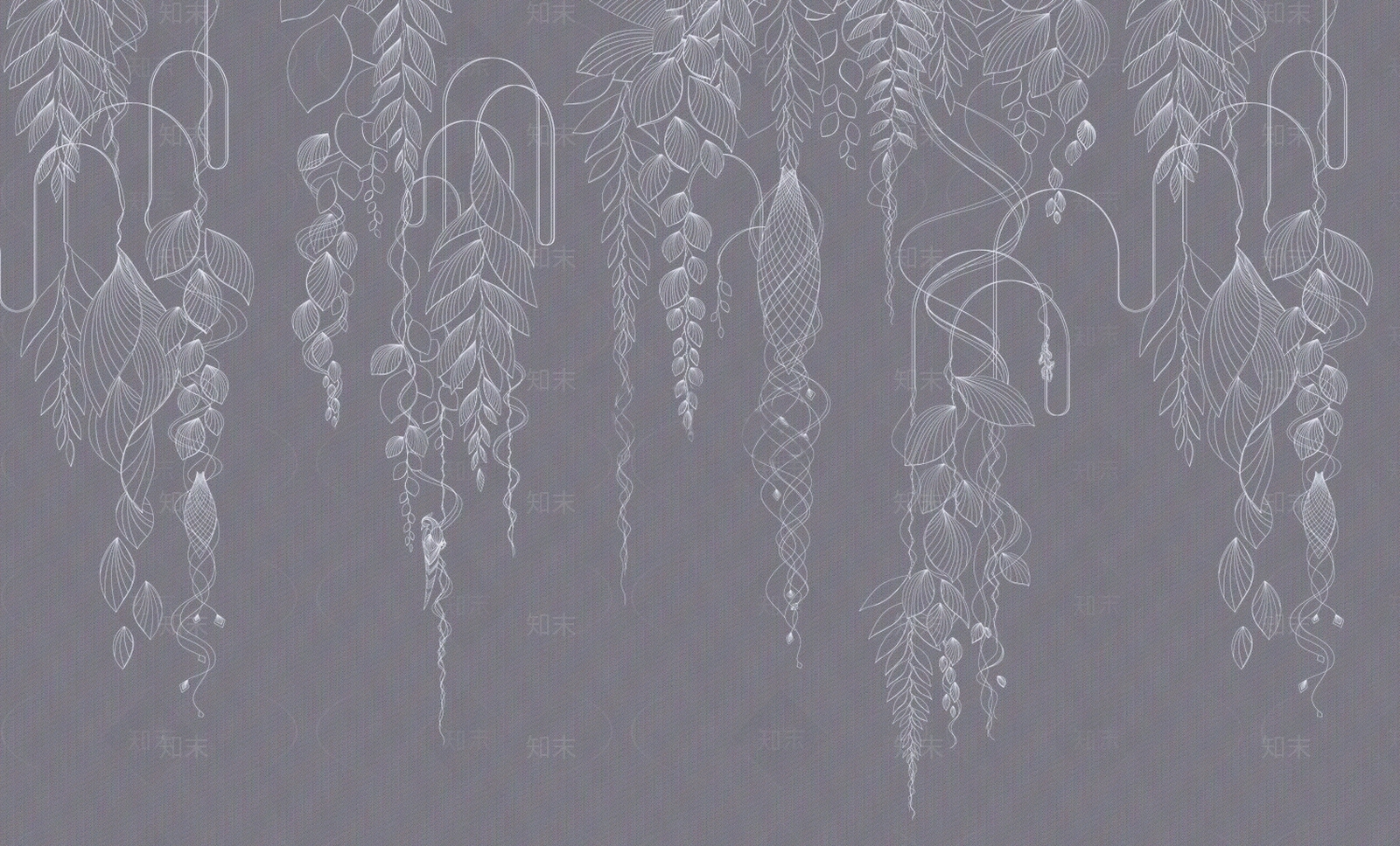 灰色葡萄藤爬藤植物线条壁纸壁布墙布贴图下载【ID:1157815339】