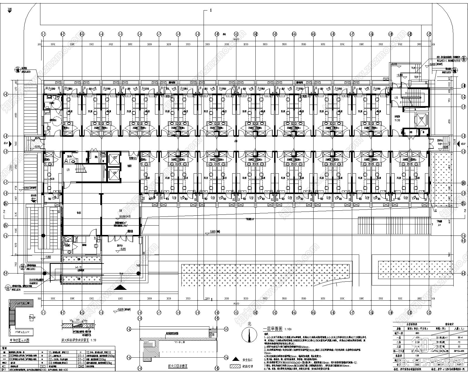 研究生公寓宿cad施工图下载【ID:1157816879】