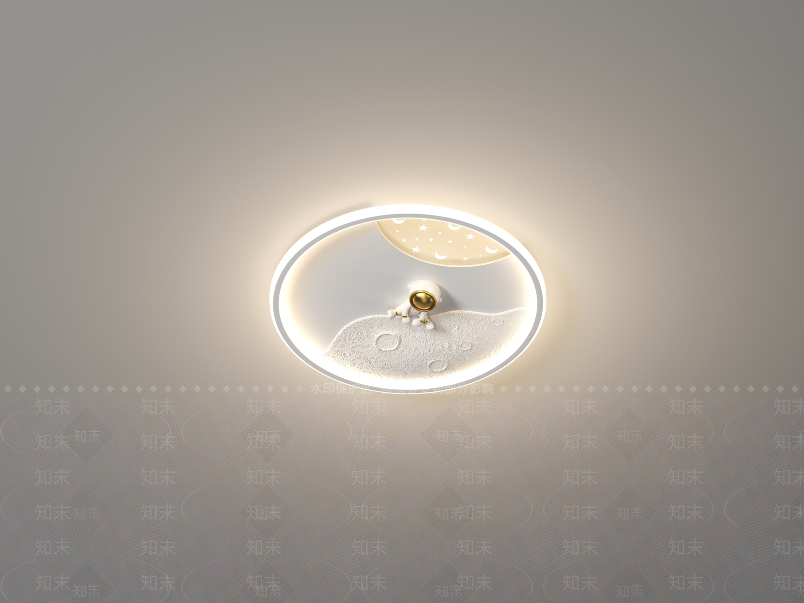 现代宇航员吸顶灯3D模型下载【ID:1157817779】