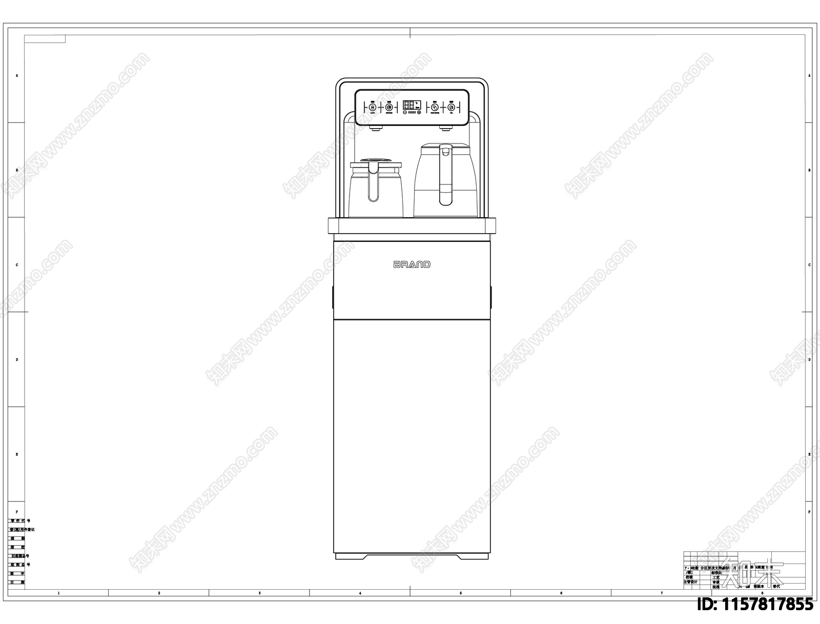 茶吧机线稿图设计cad施工图下载【ID:1157817855】