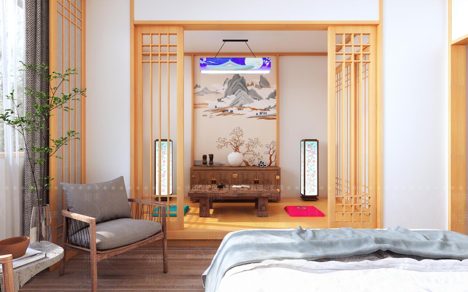 新中式韩式民俗风民宿3D模型下载【ID:1157819440】