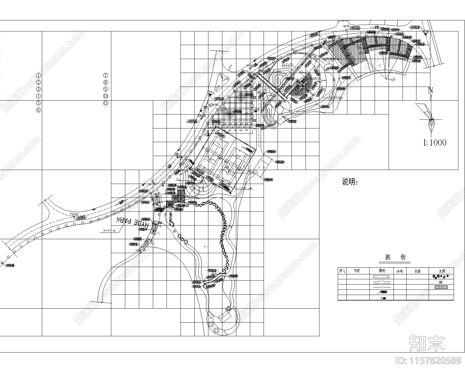 公园设计cad施工图下载【ID:1157820589】