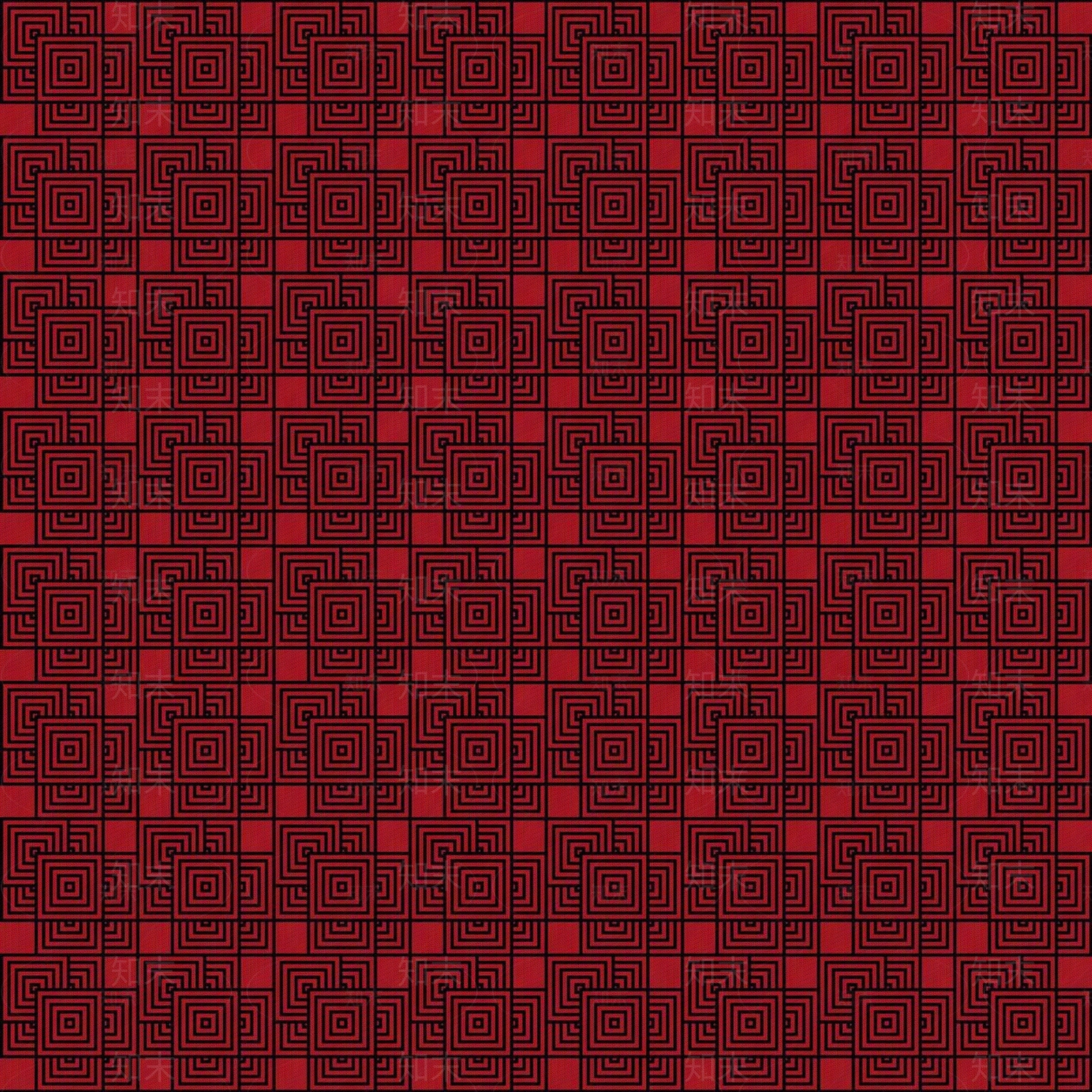 故宫红色新中式回形纹壁布地毯贴图下载【ID:1157825691】