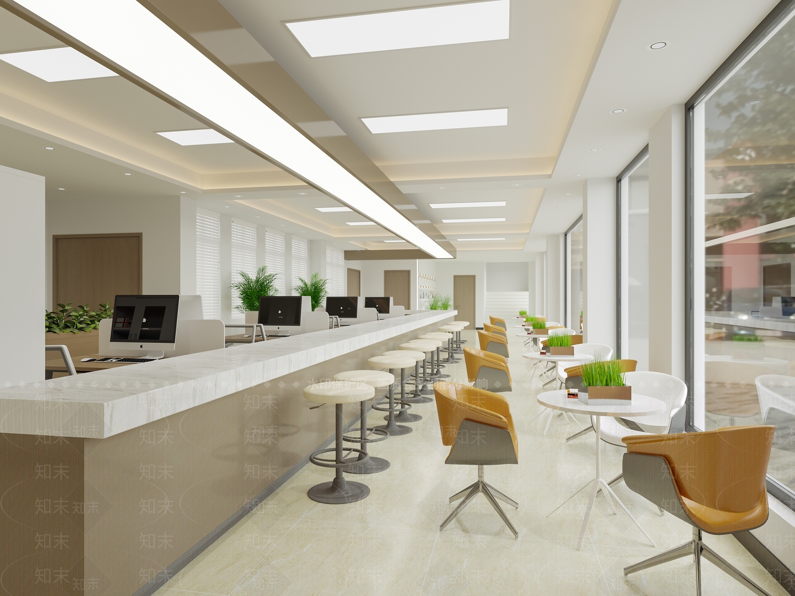 现代风格办公大厅3D模型下载【ID:1157828148】