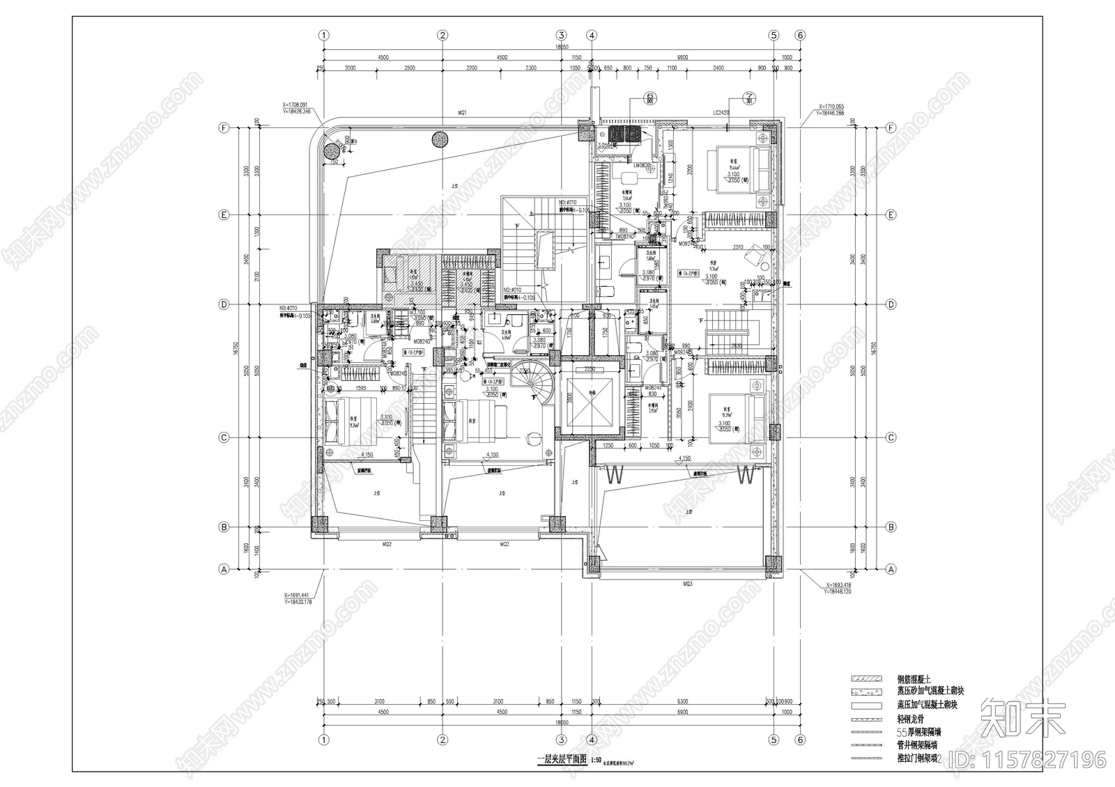 现代风格别墅建筑住宅样板cad施工图下载【ID:1157827196】