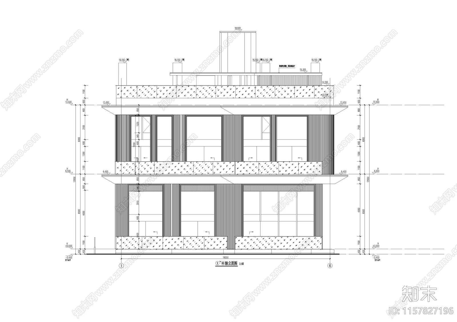 现代风格别墅建筑住宅样板cad施工图下载【ID:1157827196】