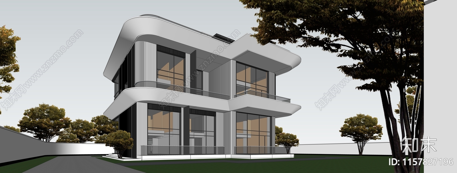 现代风格别墅建筑住宅样板cad施工图下载【ID:1157827196】