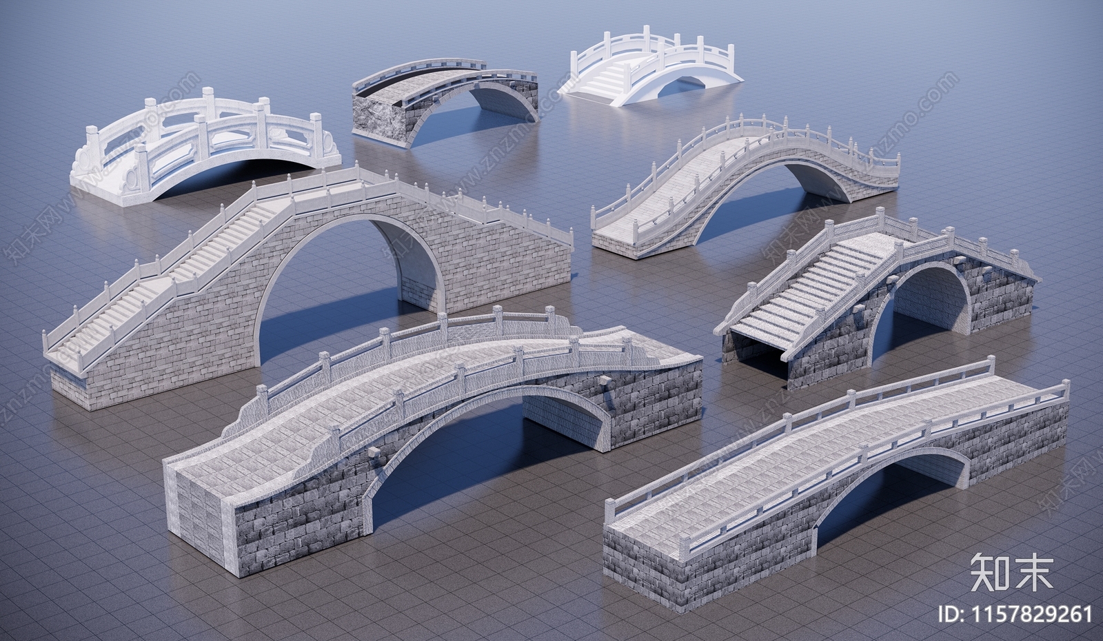 中式石桥SU模型下载【ID:1157829261】